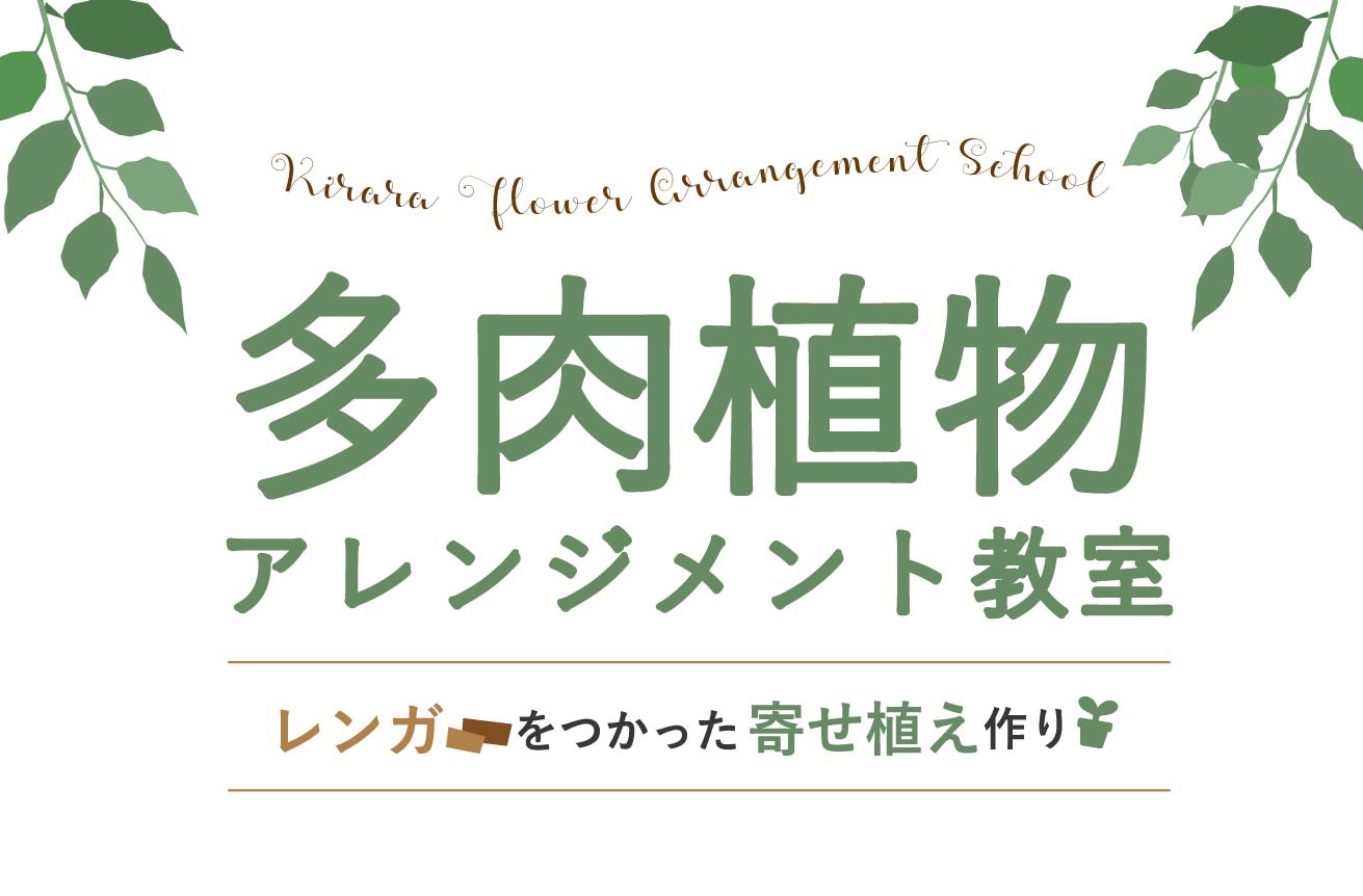きららフラワーアレンジメント教室　第1回多肉植物編（6/20）